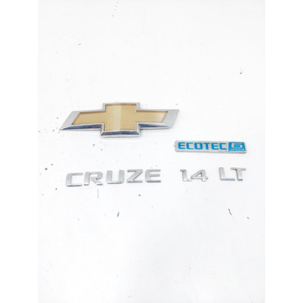 Kit Emblemas Tampa Traseira Chevrolet Cruze Lt 1.4